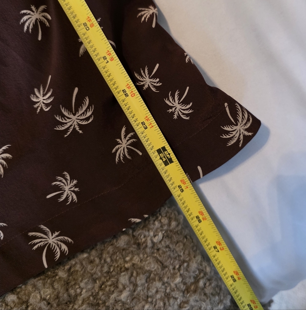 Madewell Burgundy Dream Drift Silk Palm Tree Dress Size 0 - Picture 9 of 13